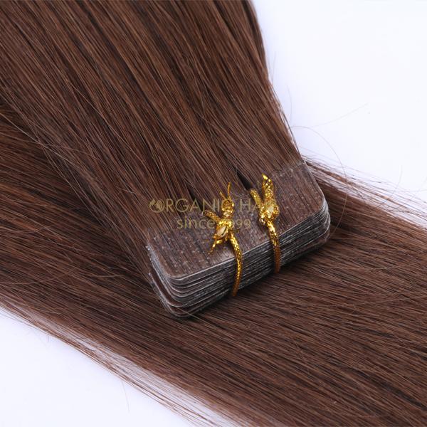 Super quality soft and double drawn thick end best tape in hair extensions JF0264
